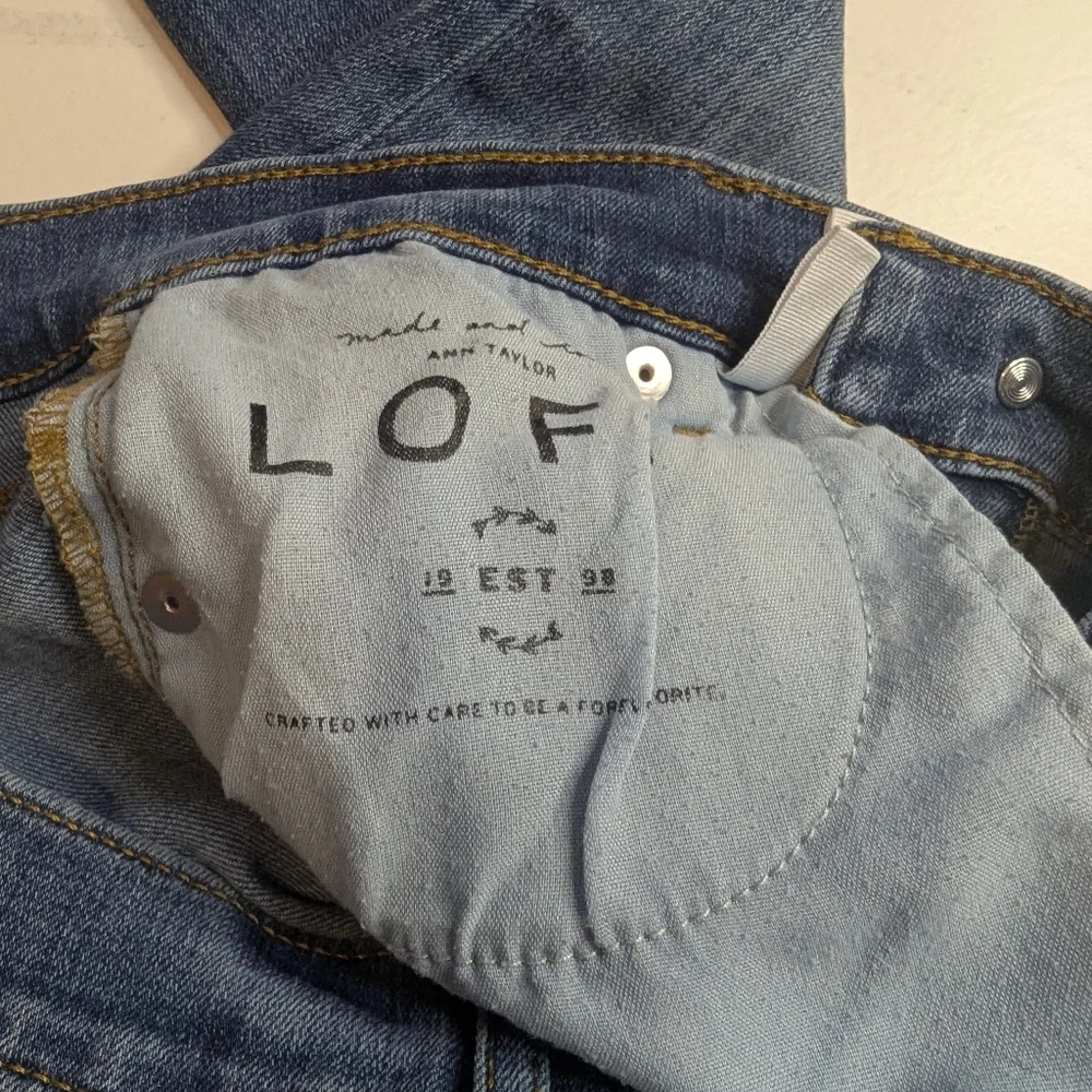 Ann Taylor LOFT Women's Modern Skinny Ankle Blue Jeans Raw Hem Size 4 / 27 - Picture 10 of 10